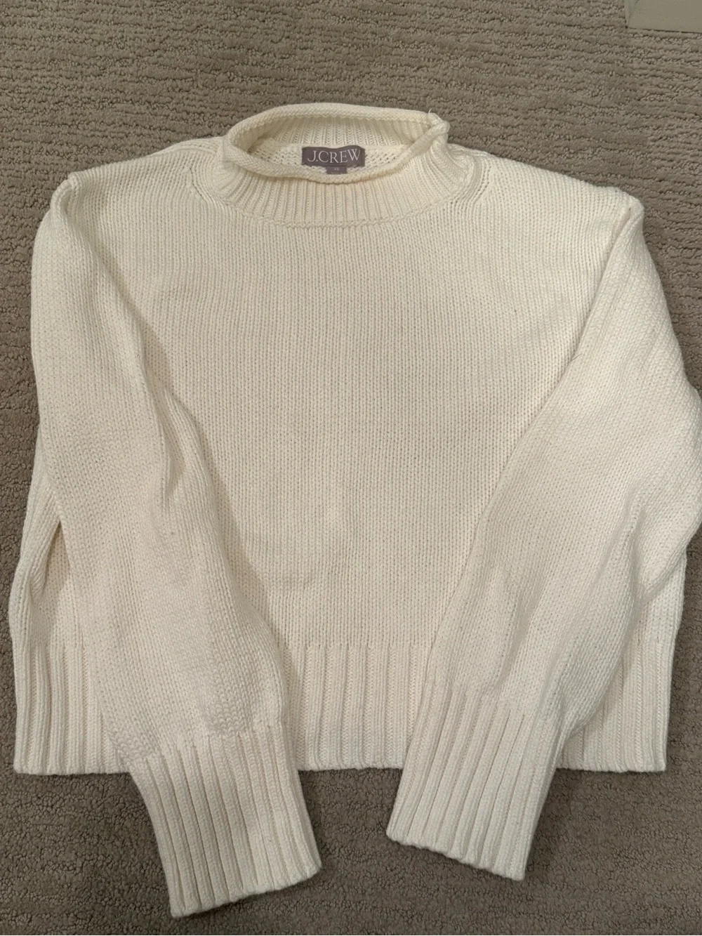 J. Crew Roll Neck Sweater in cream, XS